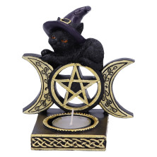 Gatto Black Magic Tea Light by Nemesis Now