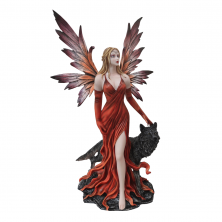 Fata Ruby con lupo nero - Fairyland Collection