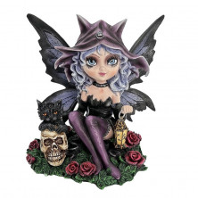 Fatina con gatto e teschio - Fairyland Collection